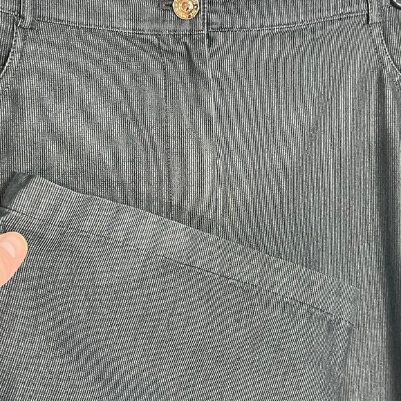 ST JOHN Collection Women’s Gray Striped Cropped Wide Leg Trouser 14 - Picture 3 of 5